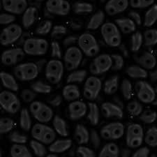 SuperDuo Beads 2.5x5mm Satin Metallic Black